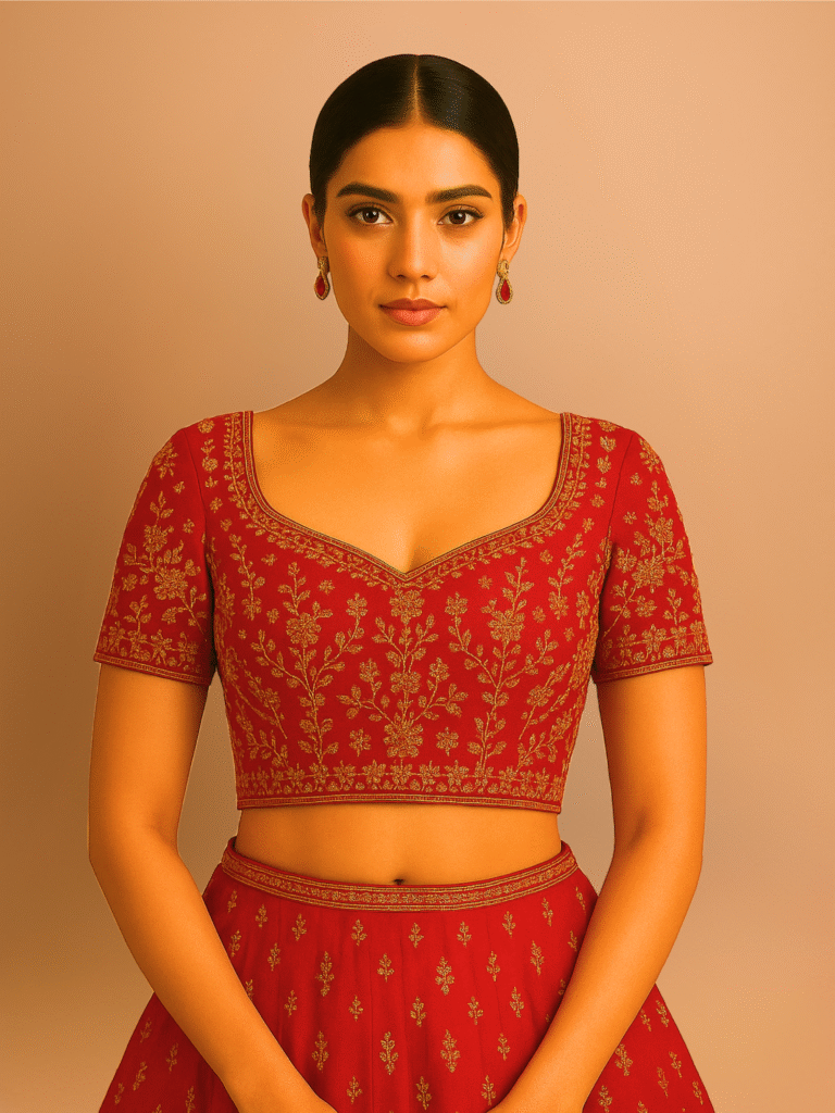 This photo shown that xtichify website provide a Blouse stiching service with a great service facility