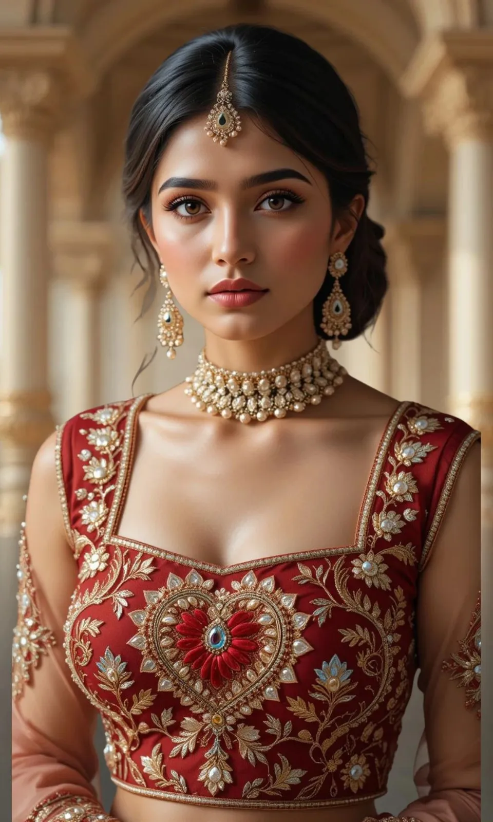 Square Neck Blouse with Heavy Embroidery common design but always favourite of every girl and women by xtichify.com