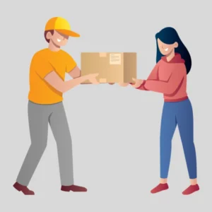 This image show that a man pickup box from woman -xtichify