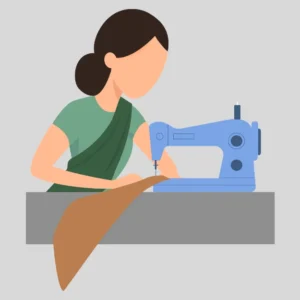 IN this image a women stich a cloth for order -xtichify