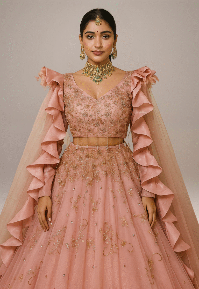 A women model wear a butterfly crop top with Embroidered blouse