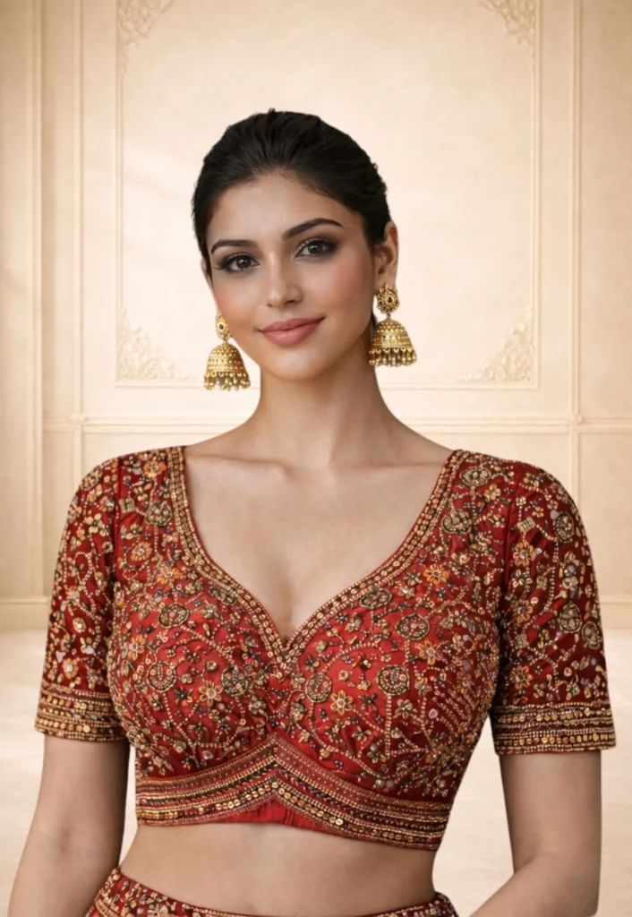 This photo shown that xtichify website provide a Blouse stiching service with a great service facility